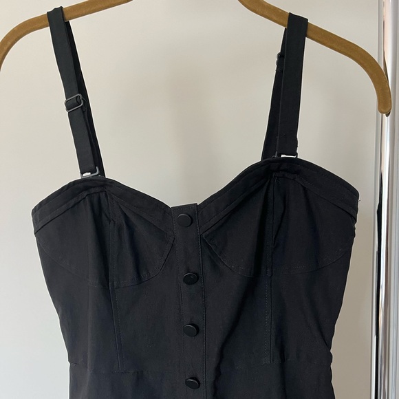 NWT Urban Outfitters Black Structured Jumpsuit with Removable Straps - Picture 6 of 13